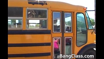 School girl is fucked and licked in bus