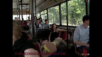 Gangbang fucked girl in bus