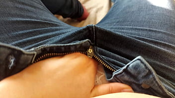 Masturbating in jeans