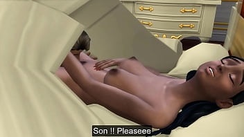 Mom and son share a bed with in hotel and do fucking