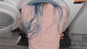 Stuck after fuck Blonde teen got her tight asshole amature pawg ass fucked after stuck in washing machine taboo heat
