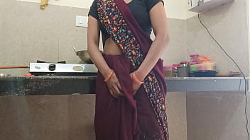 Indian stepmom in kitchen